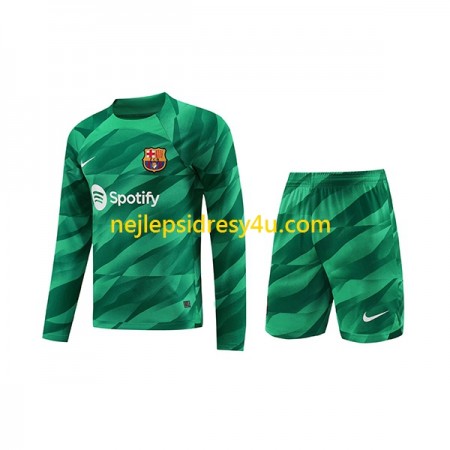 Fotbalový Dres FC Barcelona Brankářské Dětské Domácí 2023/24 Dlouhý Rukáv